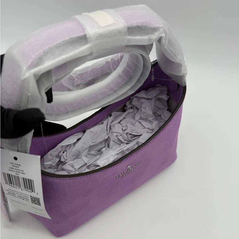 Kate Spade 454 Suede Mini Crossbody Wisteria Purple